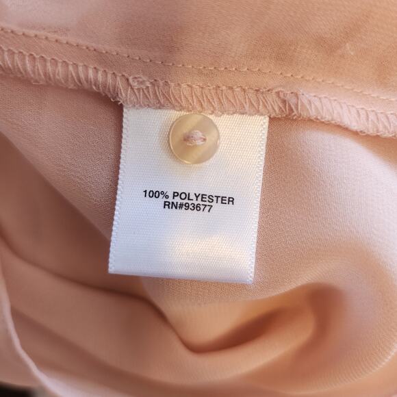 Belle Sky Pink Layered Shear Long Sleeve Lightweight‎ Blouse size S - Picture 5 of 5